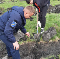 Elevii din Rîșcani, alături de inspectorii de mediu, plantează viitorul verde al orașului